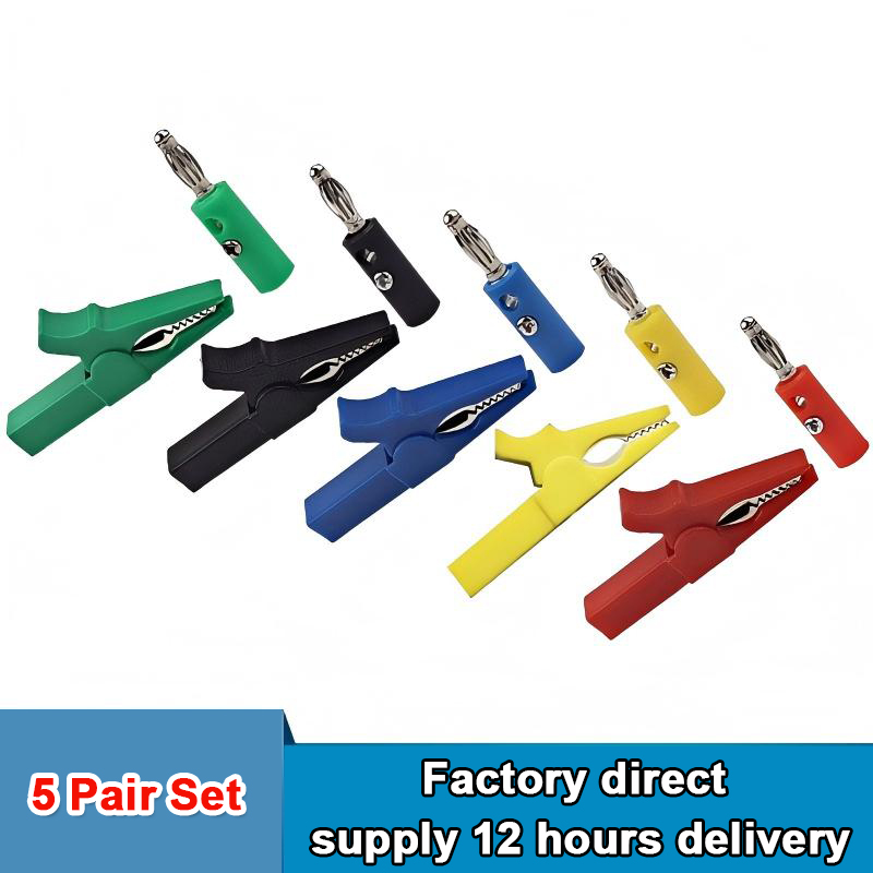 Crocodile Clip Set - Yalıtımlı Timsah Klipsi, Muz Fişli Elektrik
