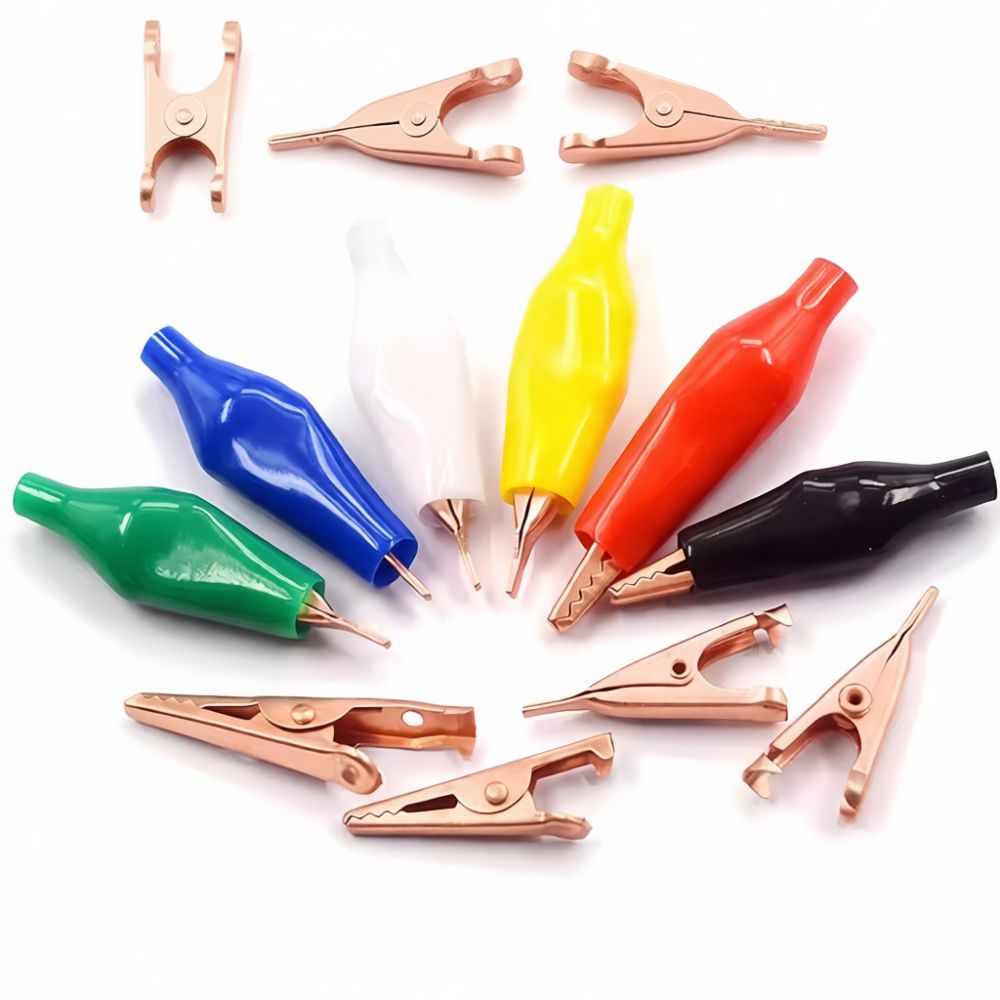 Crocodile Clip Set - Dayanıklı, Saf Bakır Telden Üretilmiş, Çok