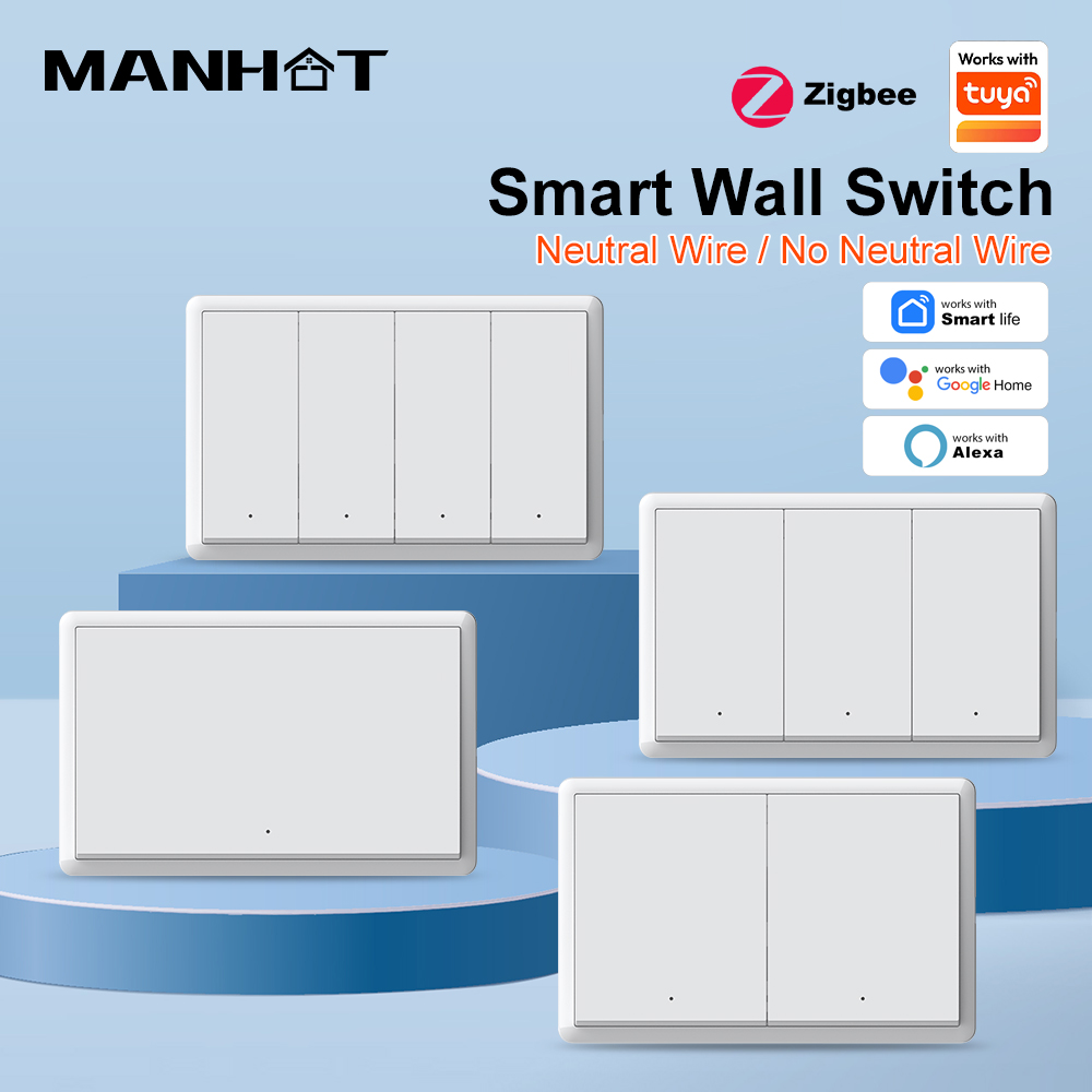 Push Button Tactile - MANHOT ZigBee3.0 Akıllı Anahtar Nötr Kablo