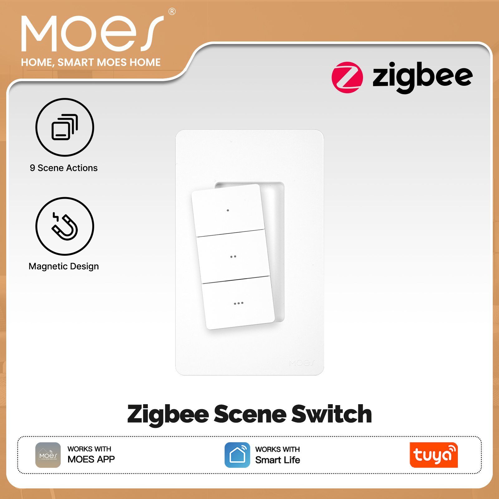 MOES Tuya Zigbee Akıllı Kablos - Push Button Tactile incelemesi ve fiyatı